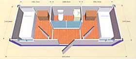 兩房格局 小屋 組合屋 活動屋 行動屋 快裝屋 格局平面圖